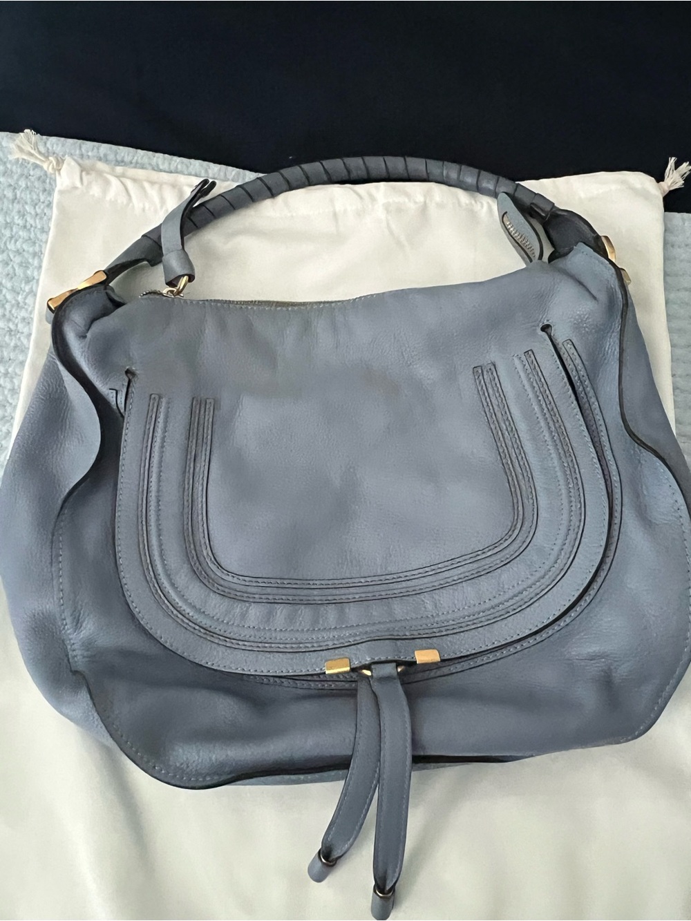 Chloe Marcie Large Hobo in Washed Blue